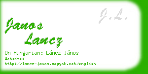 janos lancz business card